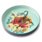 Tiger Flower Round Top Iron Tray